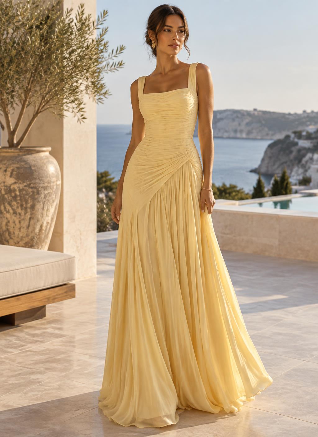 Charlotte maxi dress in light yellow